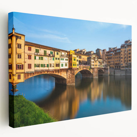 Florence cityscape on stretched canvas featuring muted earth tones, ideal for kitchen wall art.