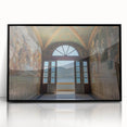 Large abstract wall art of Lake Como with soft blue and green hues on a framed acrylic, suited for modern living room decor.