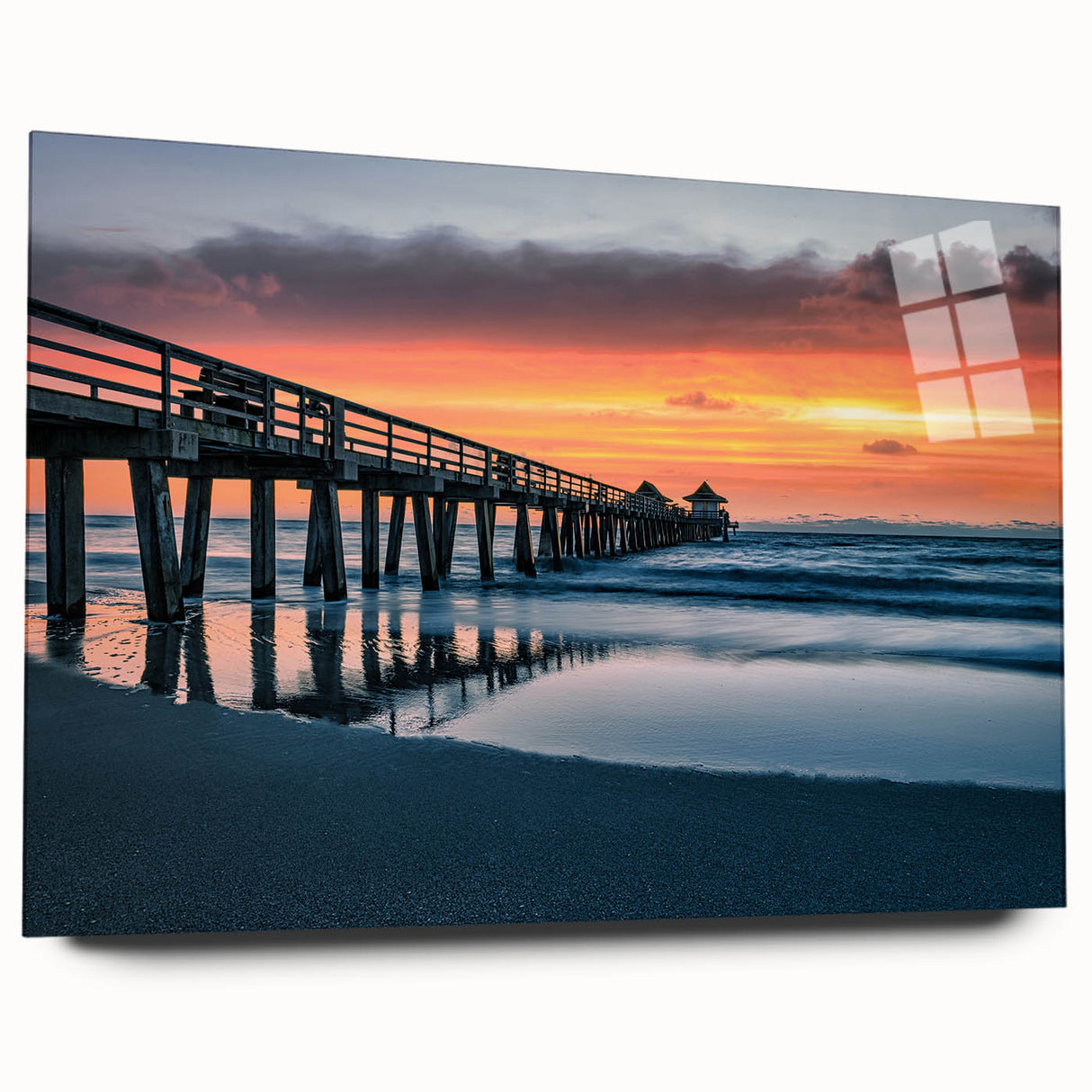 Large abstract wall art of Naples scenery in muted earth tones on acrylic glass, ideal for bedroom or dining room decor.