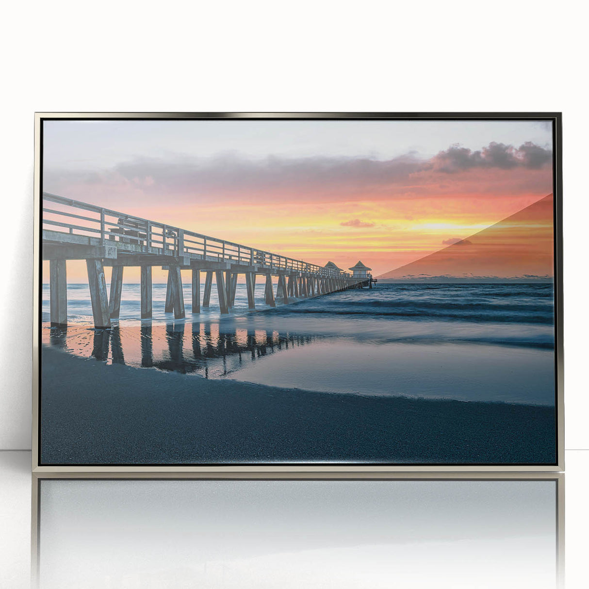 Framed acrylic print of a Naples, Italy scenery in muted earth tones, ideal for modern art wall decor.