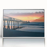 Mid-century modernist art depicting Naples scenery in muted earth tones on a white framed acrylic.