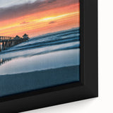 Extra large framed canvas featuring a textured depiction of Naples with a black base and colorful accents.