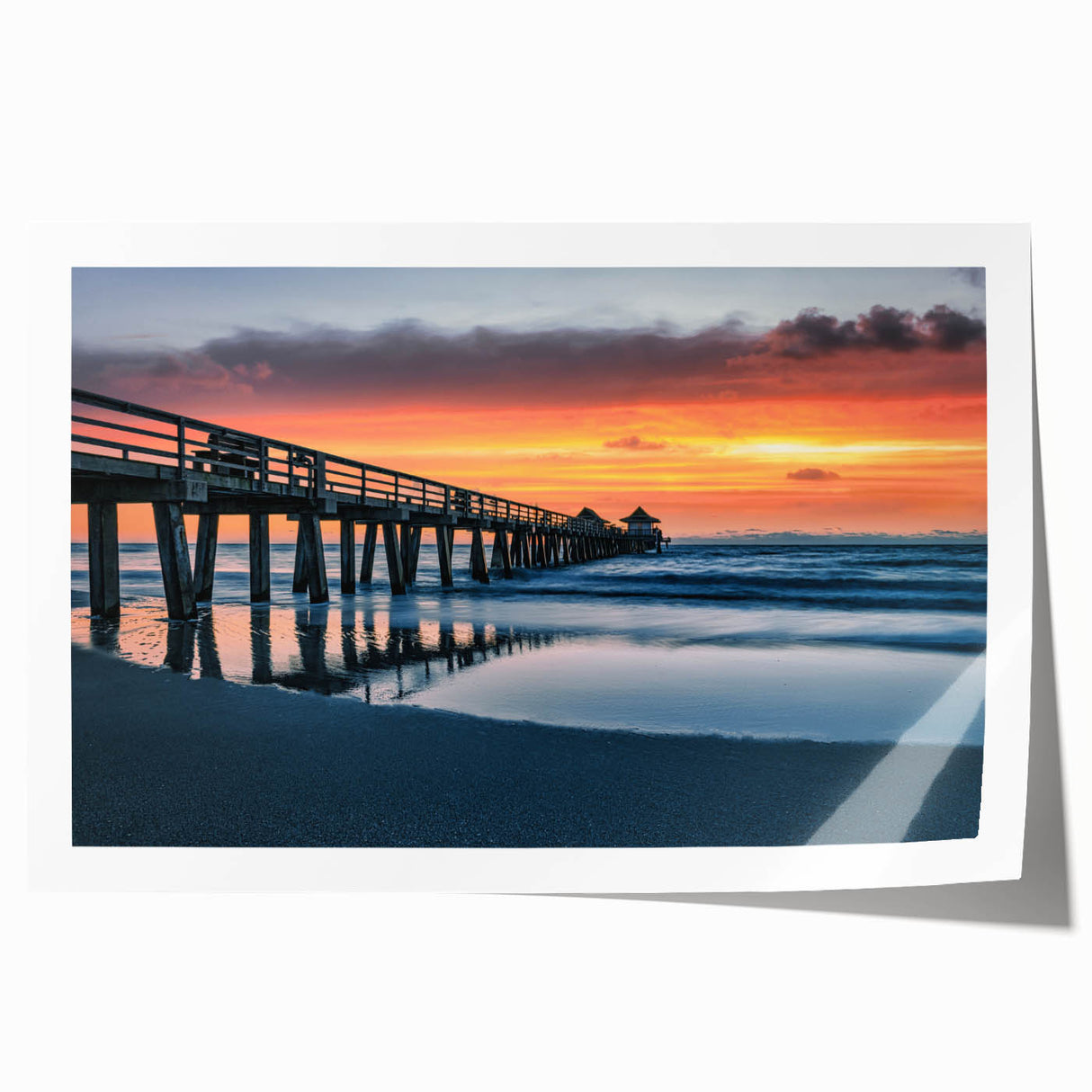 Rolled print of Naples scenery with vibrant floral accents, ideal for art wall dining room.