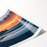 Extra large rolled print of Naples with line art flowers in pastel shades, ideal for large living room wall art.