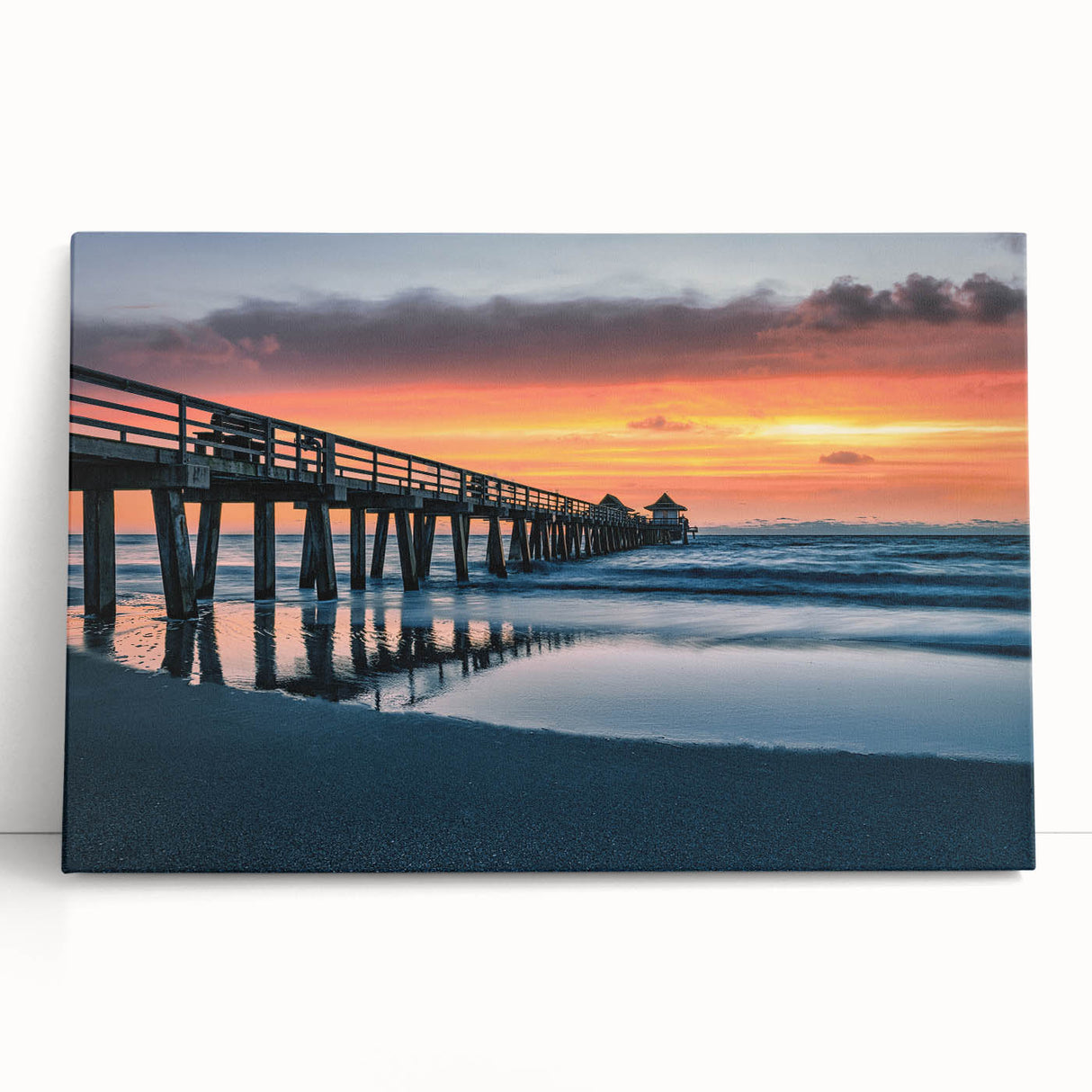 Large black and white photo of Naples on stretched canvas, suitable as kitchen wall art.