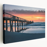 Landscape painting of Naples, Italy on stretched canvas, featuring vibrant blue and soft gold tones.