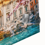 Large abstract depiction of Rome on acrylic glass in muted earth tones, ideal for dining room art.