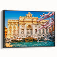 Black and white framed canvas of a vintage Rome landscape, ideal for bedroom wall decor.