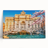 Black and white stretched canvas of Rome's cityscape, ideal for kitchen wall art.