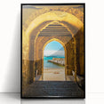 Large abstract wall art depicting a Sicilian landscape in muted earth tones on a framed acrylic.