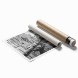 Rolled print of Venice scenery with muted earth tones, ideal for classy bathroom wall art.