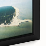 Close-up of black wall art featuring a textured European scenery on a framed canvas, suitable for a large living room.
