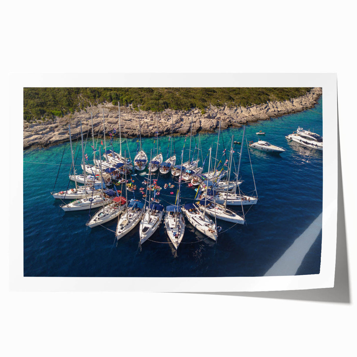 Rolled canvas print of Monaco scenery featuring vibrant floral elements and pastel shades, ideal for art wall dining room.