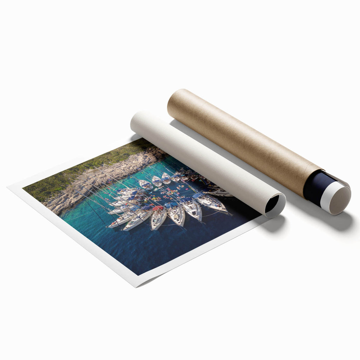Extra large rolled print of Monaco scenery with vibrant floral elements in pastel shades, ideal for classy bathroom wall art.