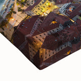 Large art depicting a black and white landscape of Montenegro on stretched canvas, ideal for bedroom wall decor.