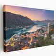 Large art print of a European landscape in Montenegro on stretched canvas, featuring muted earth tones.