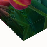 Black and white landscape art painting of a Dutch canal on stretched canvas, ideal for bedroom wall decor.