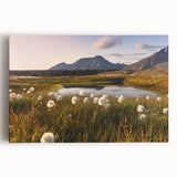 Monochrome image of a Norwegian fjord on stretched canvas, ideal for kitchen wall art or bedroom ambiance.