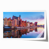 Extra large rolled print of a Polish landscape featuring vibrant green fields and a blue sky, ideal for dining room wall art.