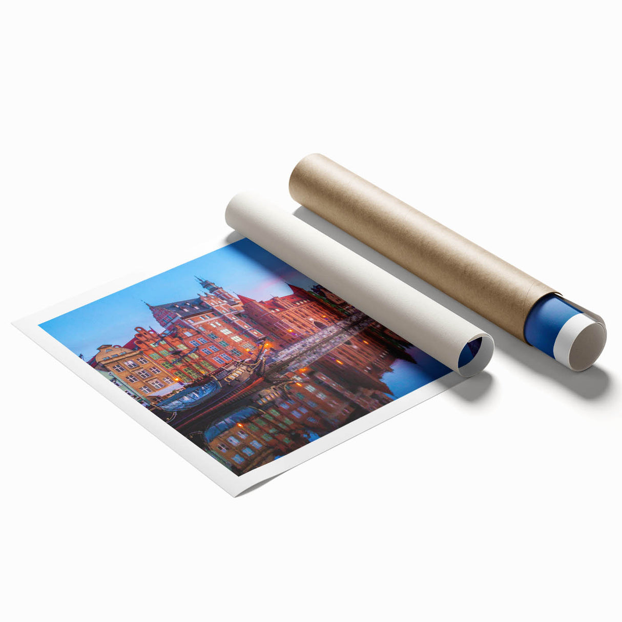 Extra large rolled print of a Polish landscape featuring soft floral elements in pastel shades.