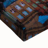 Black and white landscape art painting of a European scenery on large stretched canvas, ideal for bedroom wall decor.