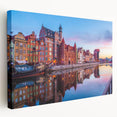 Large canvas print featuring a scenic European landscape in muted earth tones, ideal for kitchen wall art.