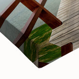 Black and white landscape art painting of Lisbon on stretched canvas, ideal for bedroom wall art.