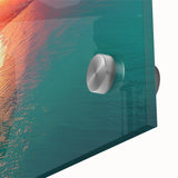 Large abstract wall art depicting a Sochi landscape in muted earth tones on acrylic glass, ideal for dining room ambiance.