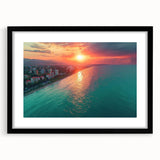 Abstract art print featuring colorful, textured scenery of Sochi with vibrant hues on a large framed canvas.