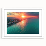 Textured abstract art print depicting a muted, earthy European scenery on a white framed mat, suitable for bedroom decor.