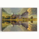 Black and white photograph of a Scottish landscape on large stretched canvas, ideal for kitchen wall art.