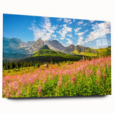 Large abstract wall art of European scenery in Slovakia, rendered on acrylic glass.