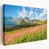 Large art on stretched canvas depicting a scenic European landscape in Slovakia, ideal for kitchen wall art.