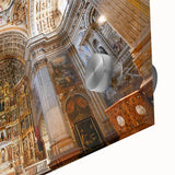 Large abstract wall art depicting Andalucia, Spain, in vibrant earth tones on acrylic glass, ideal for dining room ambiance.