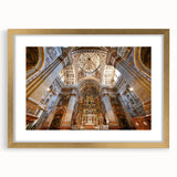 Textured abstract art print of Andalucia scenery in gold frame, using earth tones, ideal for bedroom art.