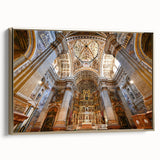 Framed canvas featuring a vintage landscape art painting of Andalucia, Spain, with colorful elements on a black background.