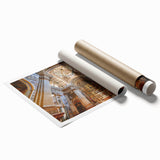 Extra large rolled print of Andalucian scenery with vibrant floral elements, ideal for classy bathroom wall art.