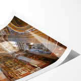 Extra large wall art featuring line art flowers in muted earth tones on a rolled canvas.