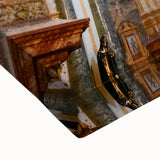 Large art of Andalucian landscape in black and white on stretched canvas, suitable for bedroom wall decor.