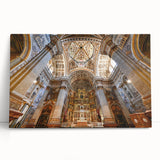 Black and white stretched canvas depicting Andalucia, Spain scenery, ideal for kitchen wall art.