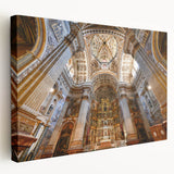 Side view of a stretched canvas depicting the Andalucian landscape in Spain, with muted earth tones.