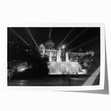 Rolled canvas print of Barcelona scenery in muted earth tones, ideal for art wall dining room.