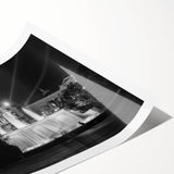 Extra large wall art featuring line art flowers in muted tones on rolled canvas, ideal for large living room decor.