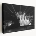 Large canvas print of a Barcelona cityscape in muted earth tones, suitable for kitchen wall art.