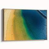 Framed canvas depicting a vintage-style landscape of the Canary Islands, with a black and gold color palette.