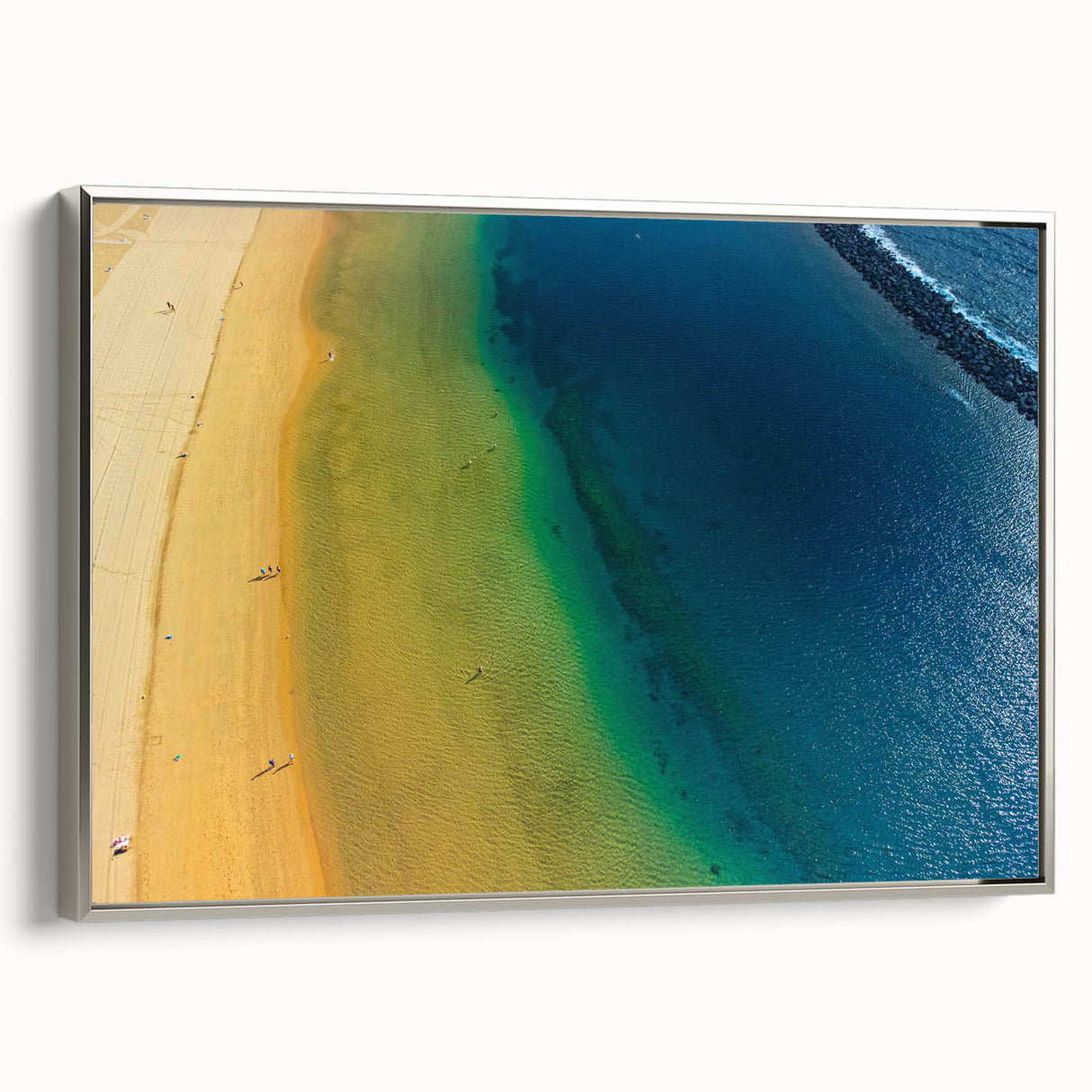 Landscape art painting of a European scenery on framed canvas, featuring vibrant colors with a vintage poster style.