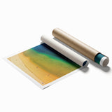 Extra large rolled print of a scenic European landscape with floral elements in soft color tones.