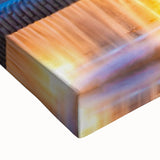 Large art depicting a black and white landscape of Madrid on stretched canvas, suitable for bedroom wall decor.