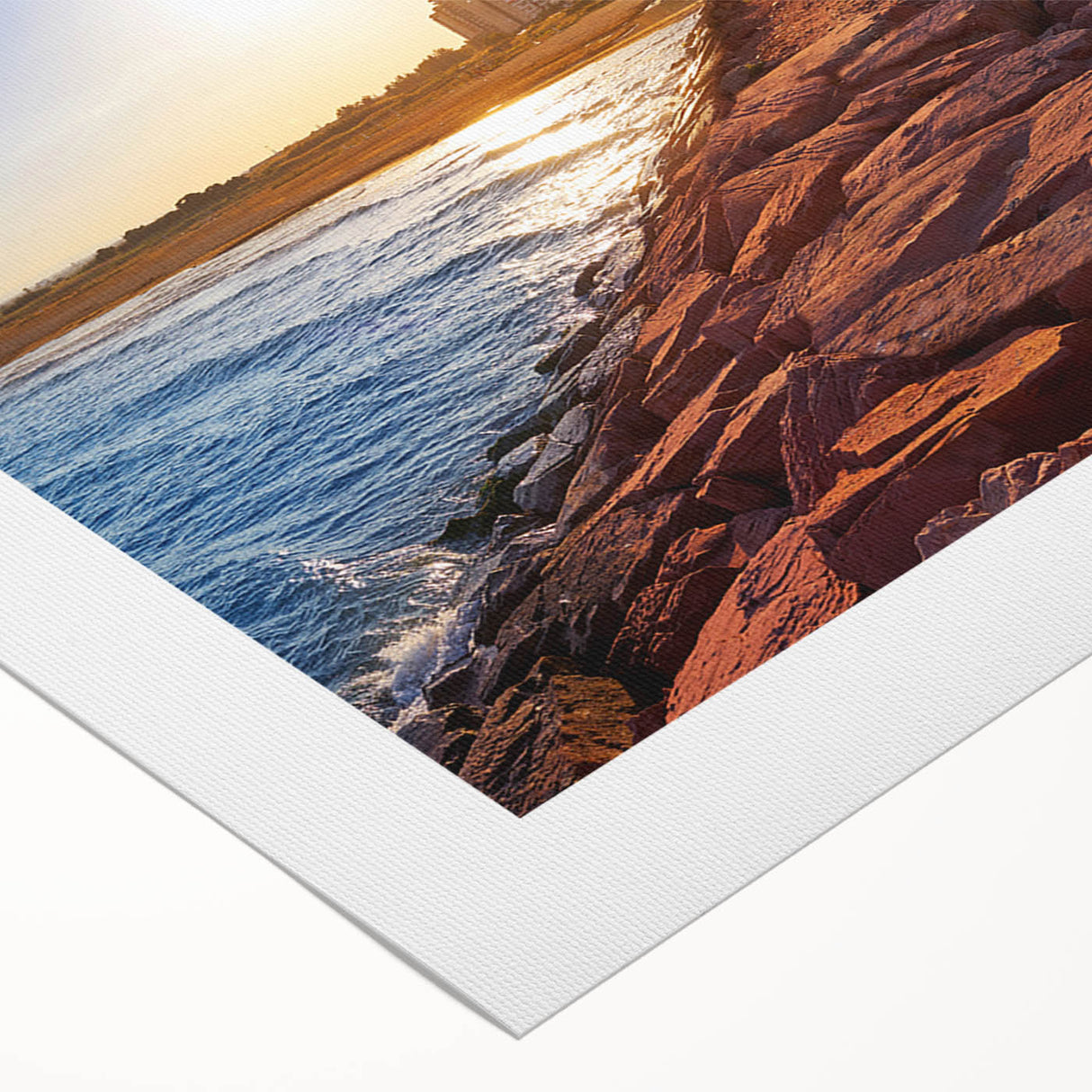 Art deco poster of Valencia scenery in muted earth tones on rolled canvas, suitable for dining room wall art.
