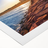 Art deco poster of Valencia scenery in muted earth tones on rolled canvas, suitable for dining room wall art.